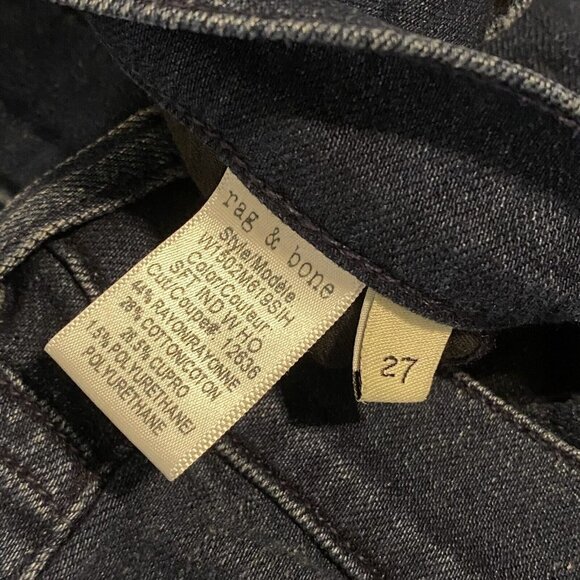 Rag & Bone Women’s Size 27 Distressed Skinny Jeans Denim Dark Blue Wash - Picture 4 of 10